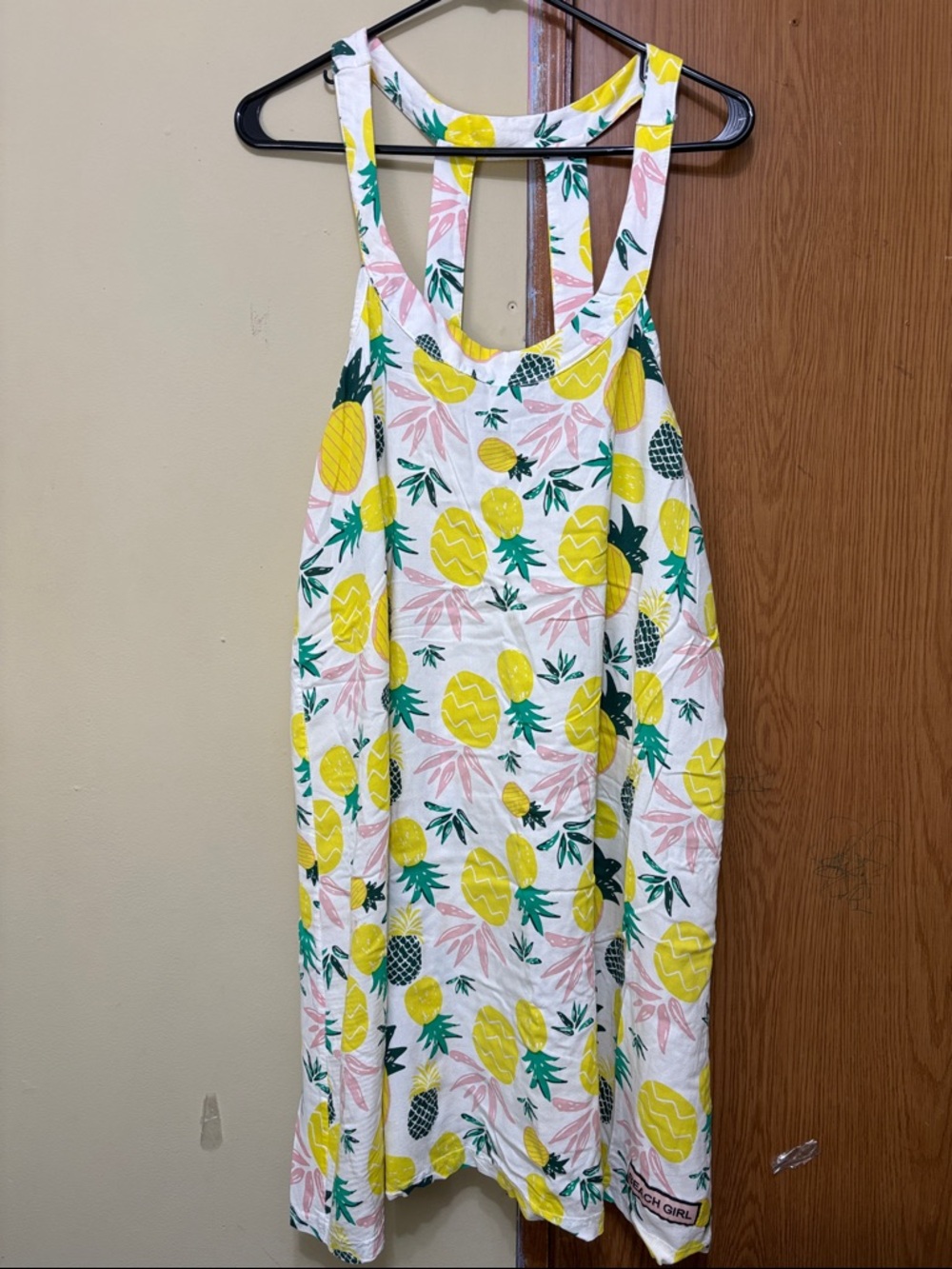 Sunshine Raised Pine Apple Print Sundress - Yellow & Green Tropical Pattern